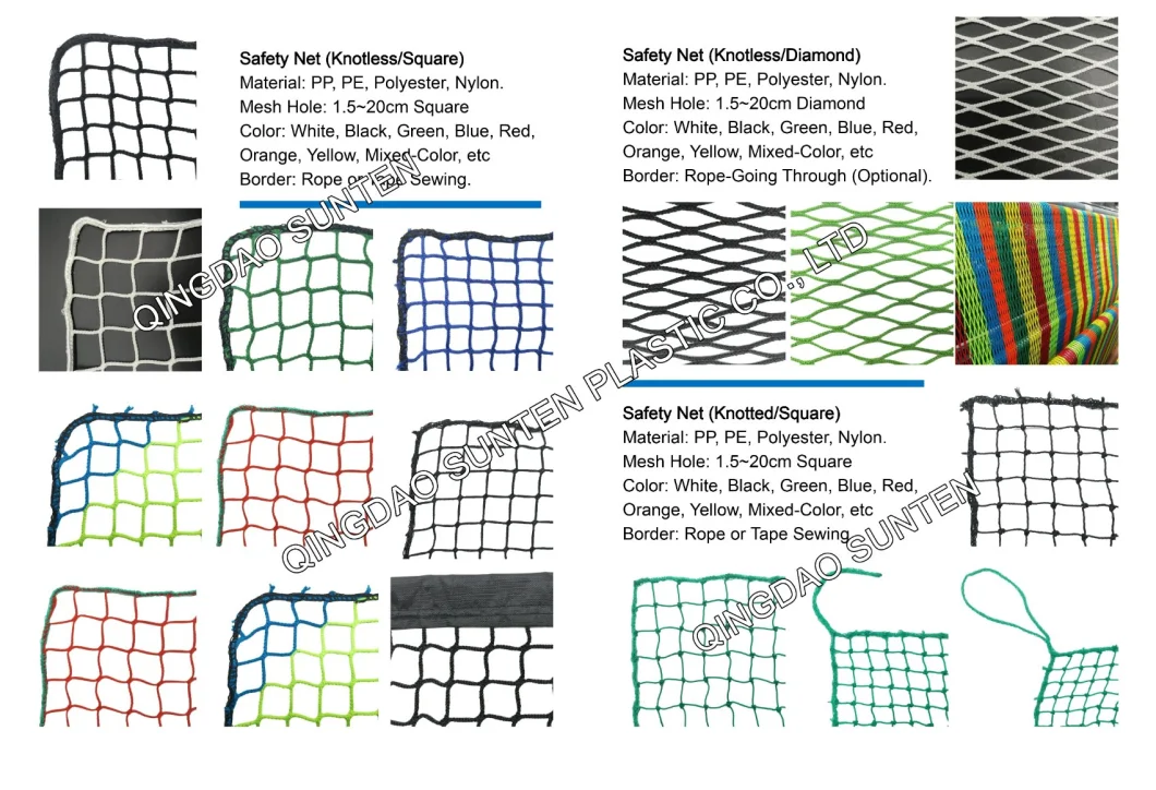 EU Standard PE/PP/Polyester/Nylon/Plastic Scaffolding/Cargo/Fishing/Fish/Bird/Volleyball/Hockey/Tennis/Baseball/Football/Building Construction Safety Netting